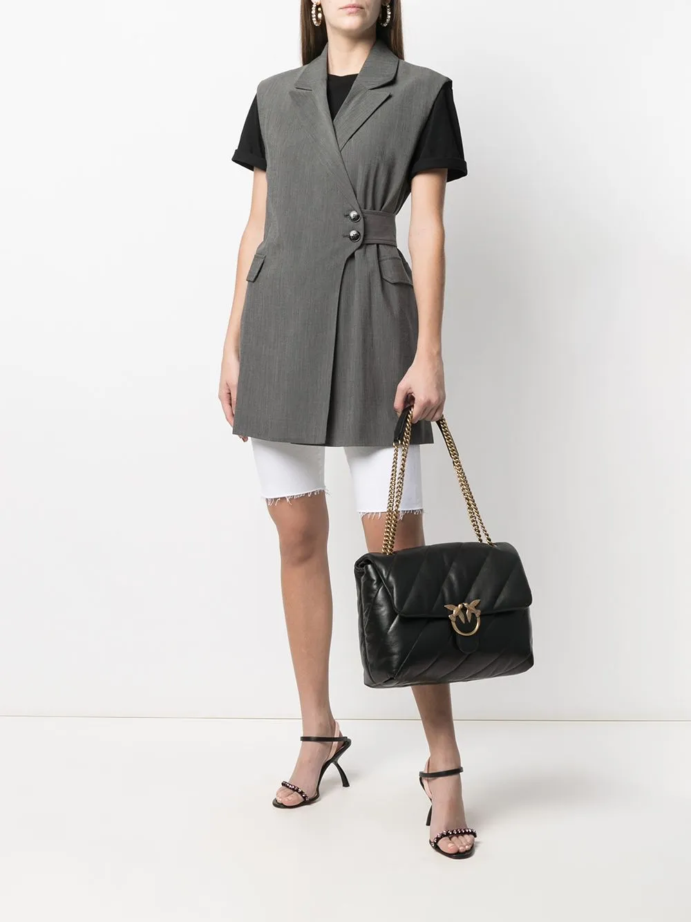 BIG LOVE BAG PUFF MAXI QUILT — black gold — фото 3