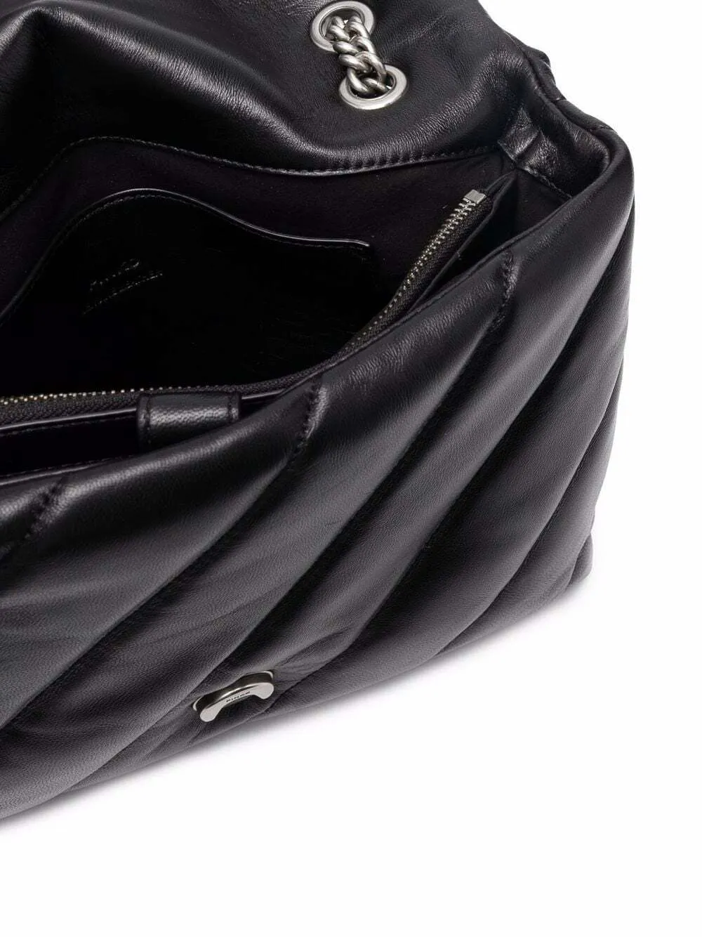 BIG LOVE BAG PUFF MAXI QUILT — black silver — фото 5