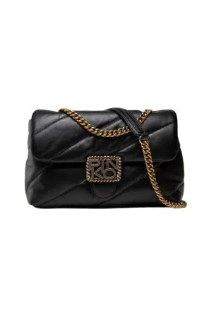 CLASSIC LOGO BAG PUFF MAXI QUILT JEWEL BUCKLE — black