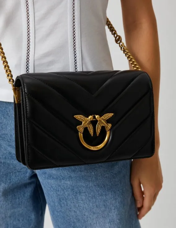 CLASSIC LOVE BAG CLICK BIG CHEVRON — black