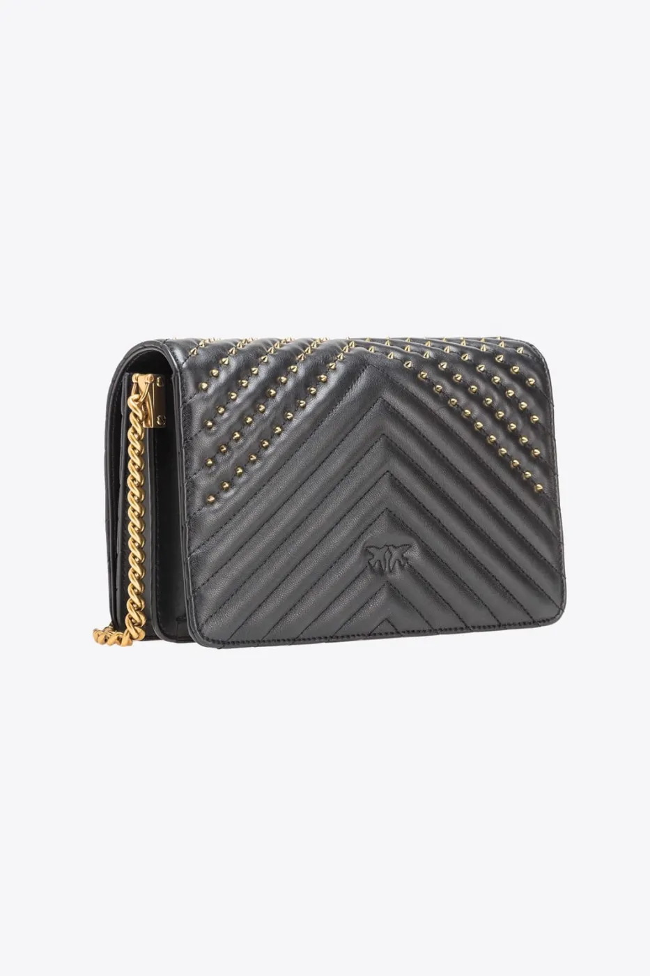 CLASSIC LOVE BAG CLICK CHEVRON STUDS — black-antique gold