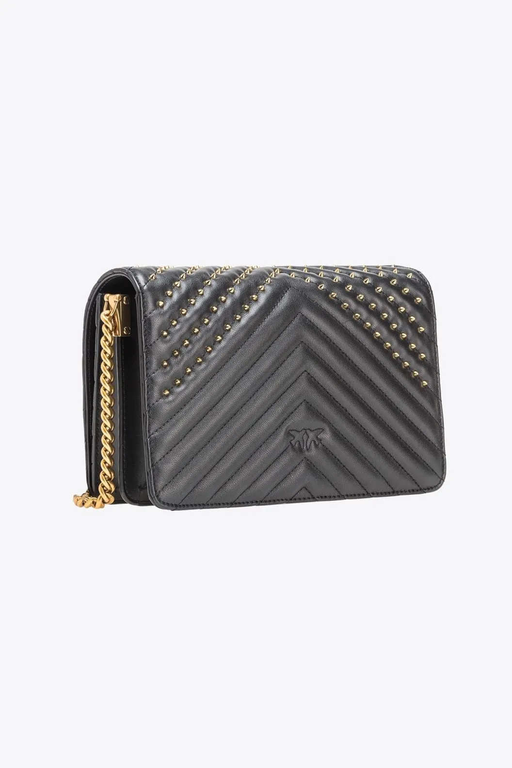 CLASSIC LOVE BAG CLICK CHEVRON STUDS — black-antique gold