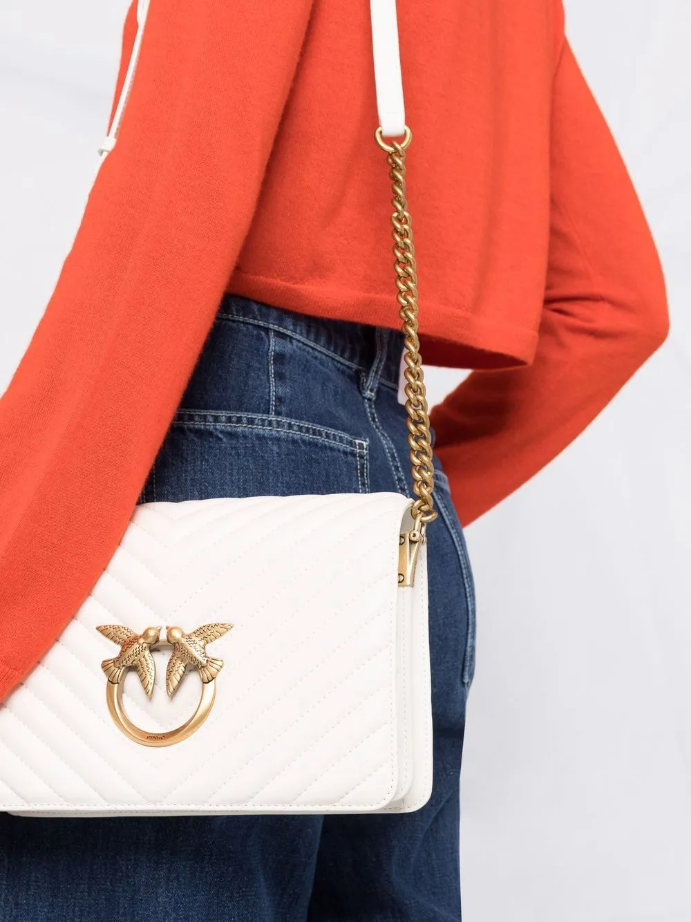 CLASSIC LOVE BAG CLICK CHEVRON — white — фото 2