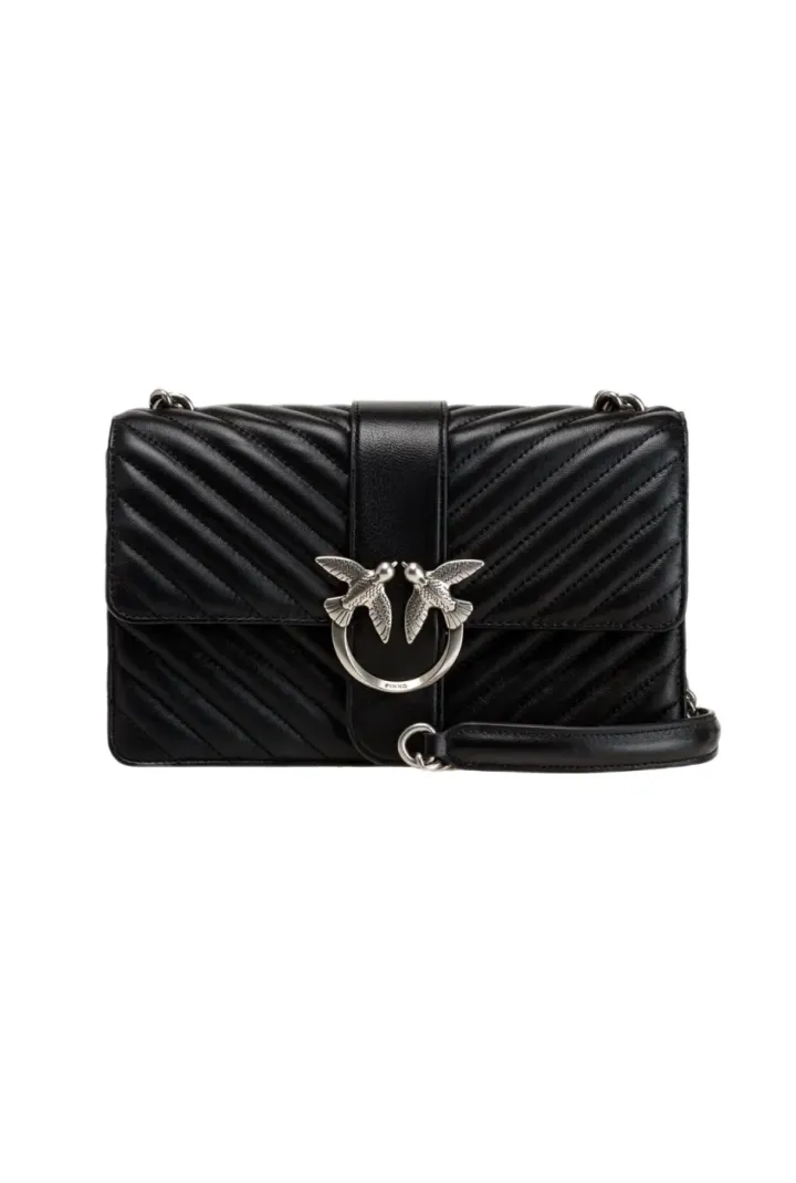 CLASSIC LOVE BAG ICON CHEVRON — black-old silver