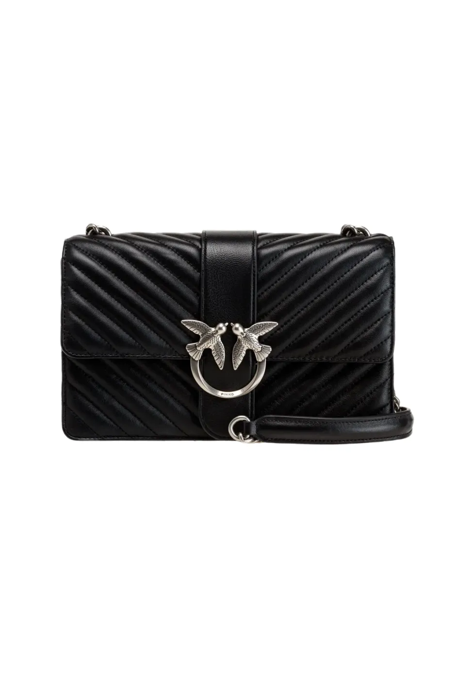 CLASSIC LOVE BAG ICON CHEVRON — black-old silver