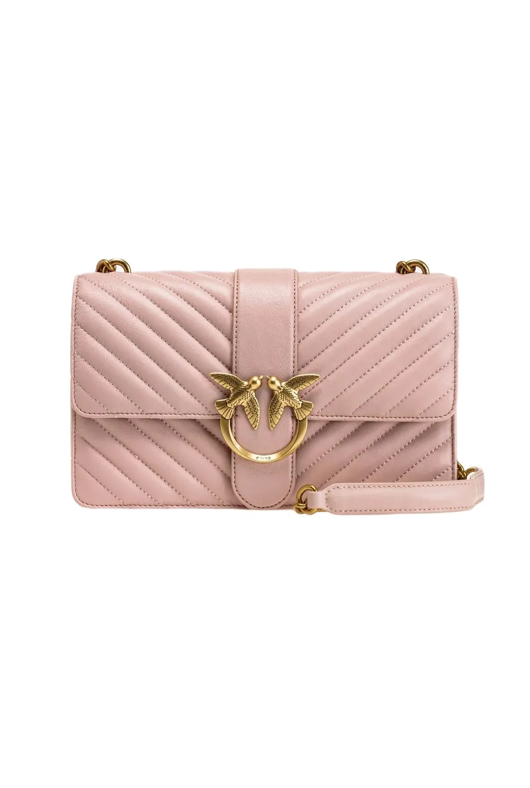 CLASSIC LOVE BAG ICON CHEVRON — pink/dusty pink-antique gold