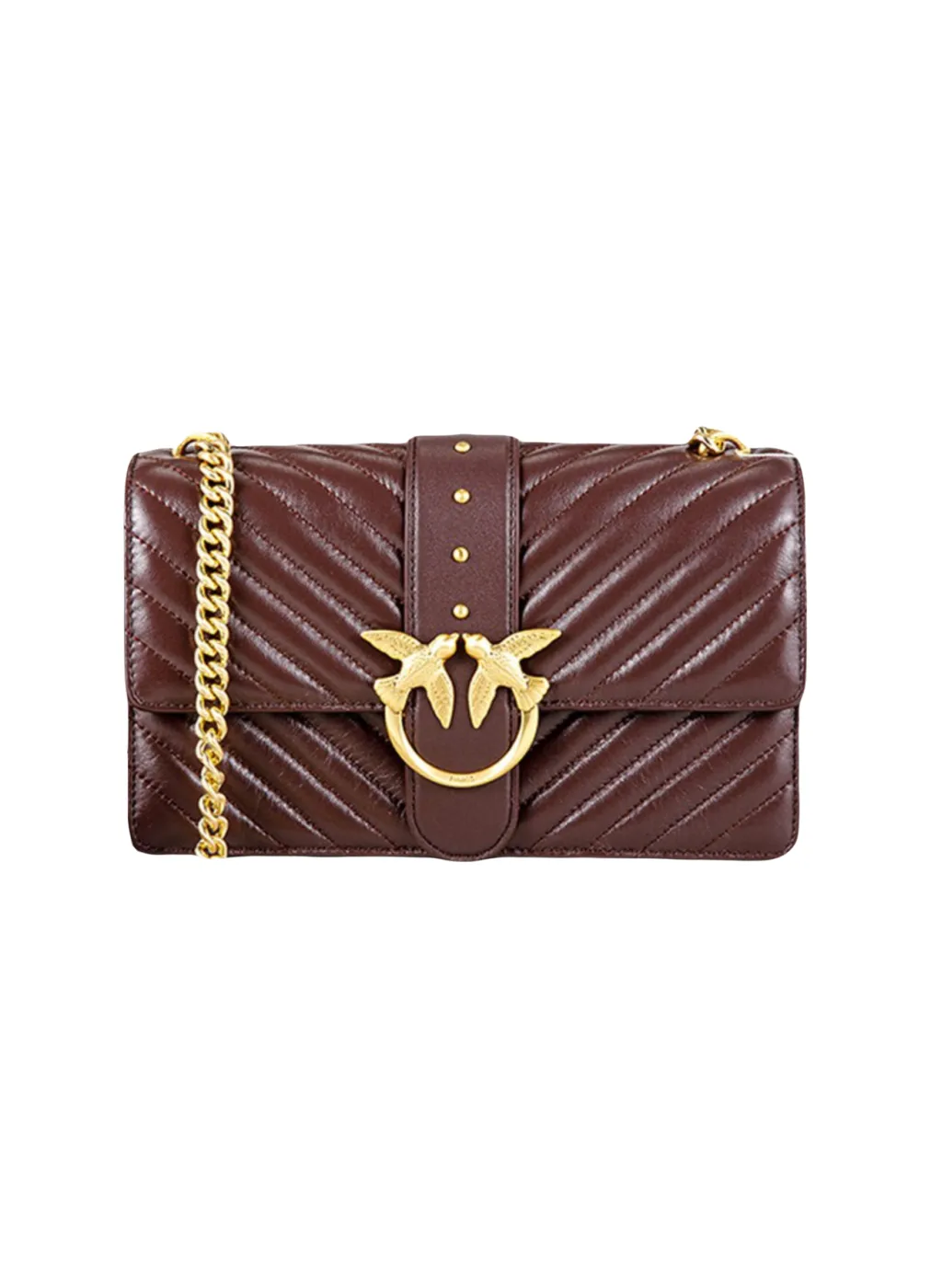 CLASSIC LOVE BAG ICON CHEVRON — red chocolate