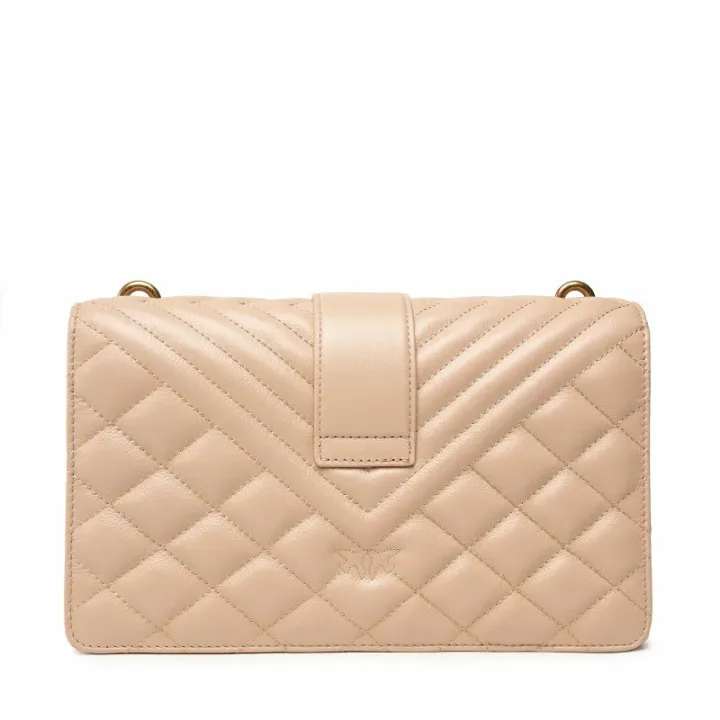 CLASSIC LOVE BAG ICON V QUILT MIX — beige