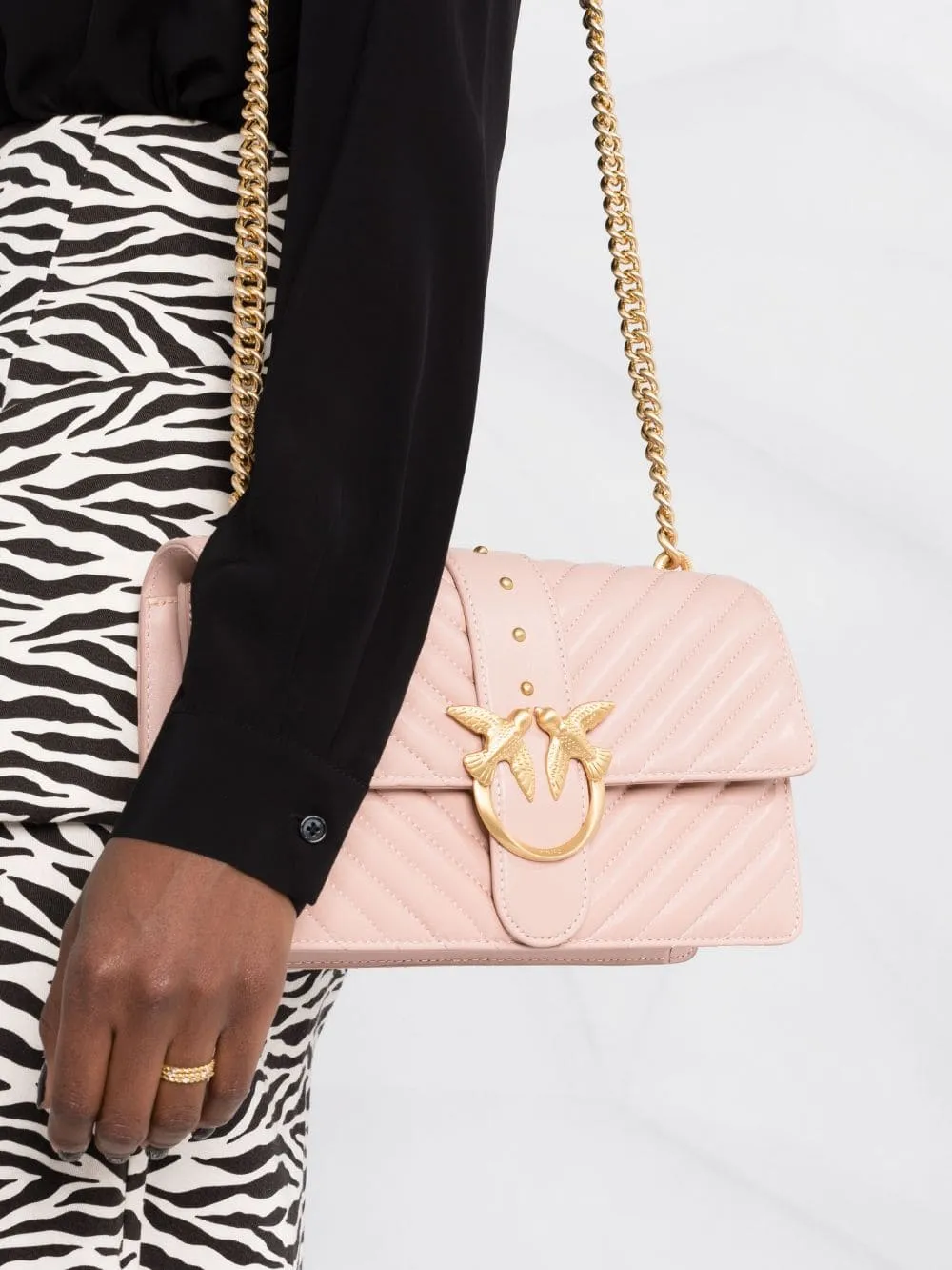 CLASSIC LOVE BAG ICON V QUILT — rose dust pink