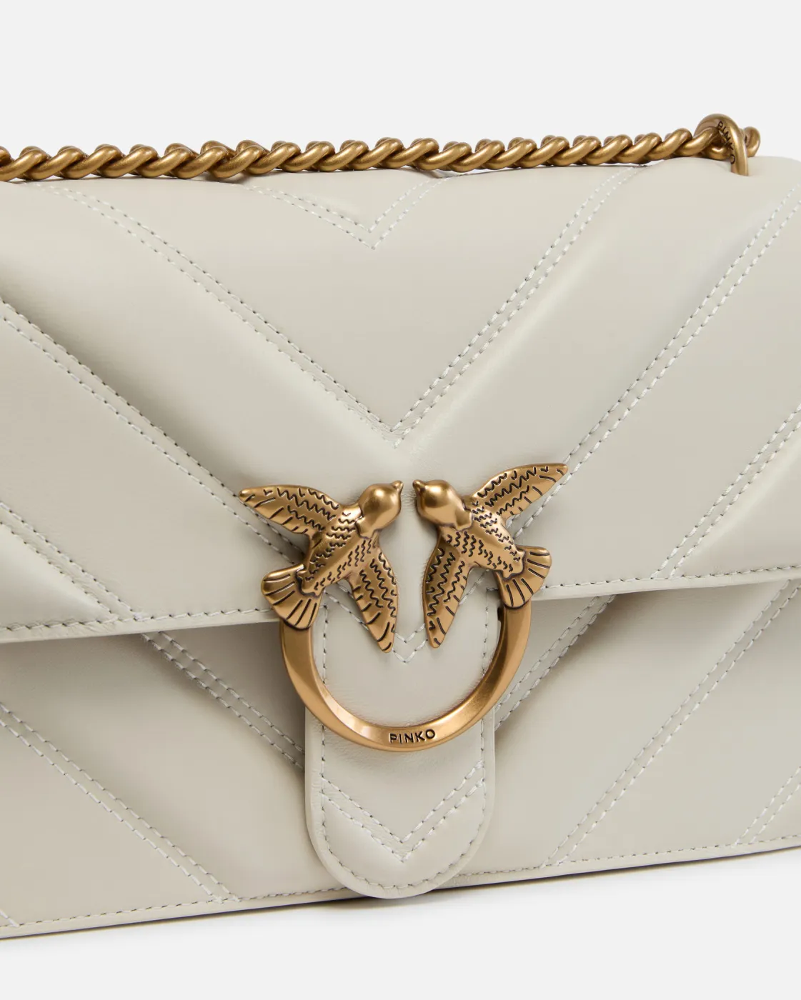 CLASSIC LOVE BAG ONE BIG CHEVRON — white — фото 3