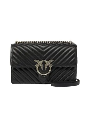 CLASSIC LOVE BAG ONE CHEVRON — black/silver