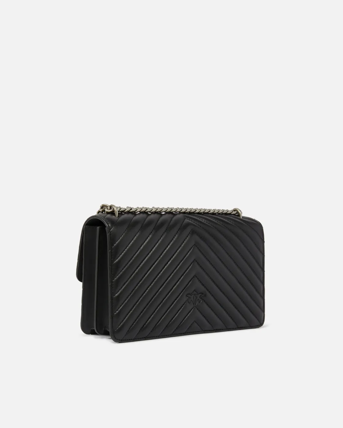 CLASSIC LOVE BAG ONE CHEVRON — black/silver
