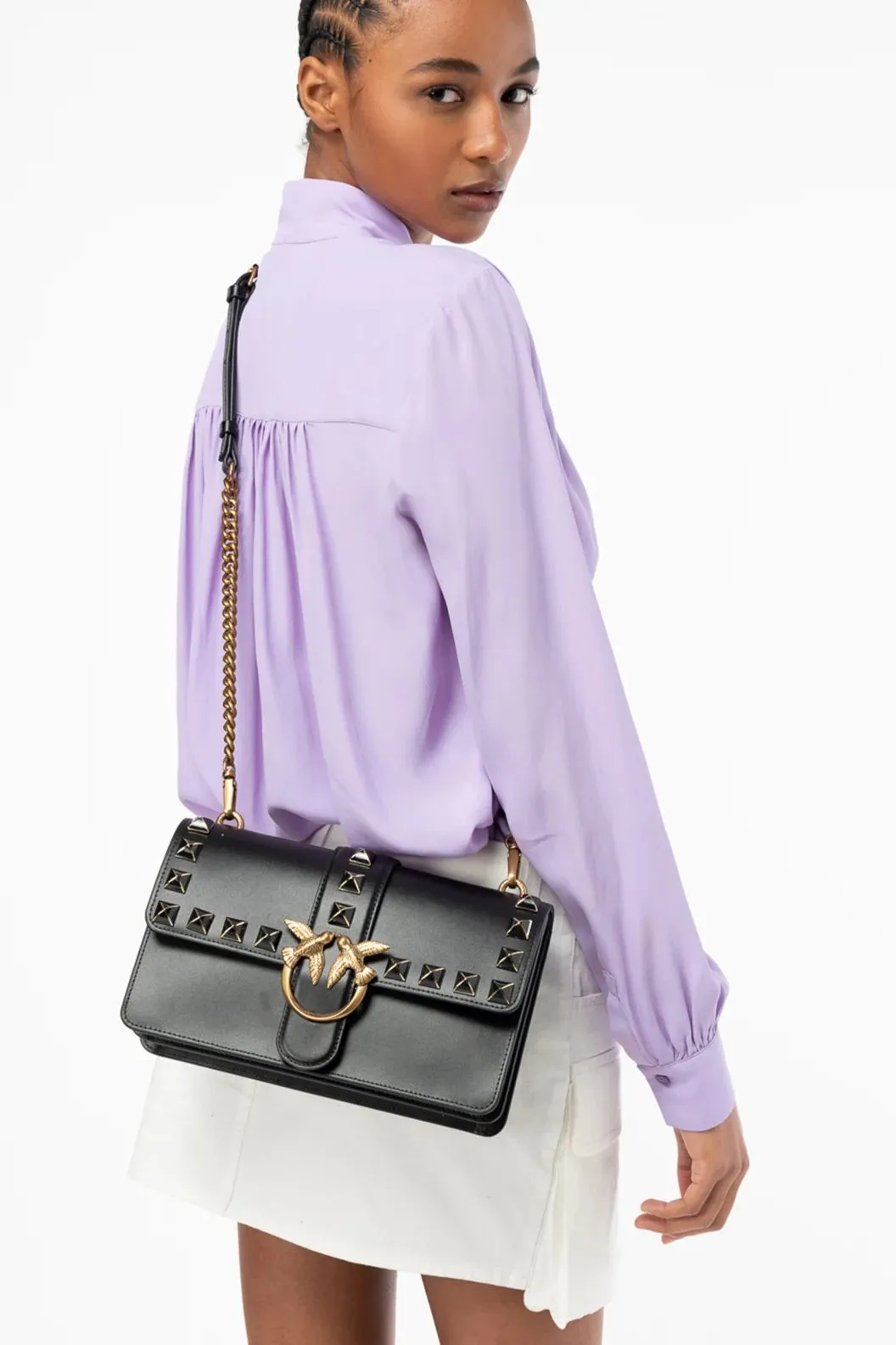 CLASSIC LOVE BAG ONE PAINTED STUDS — black