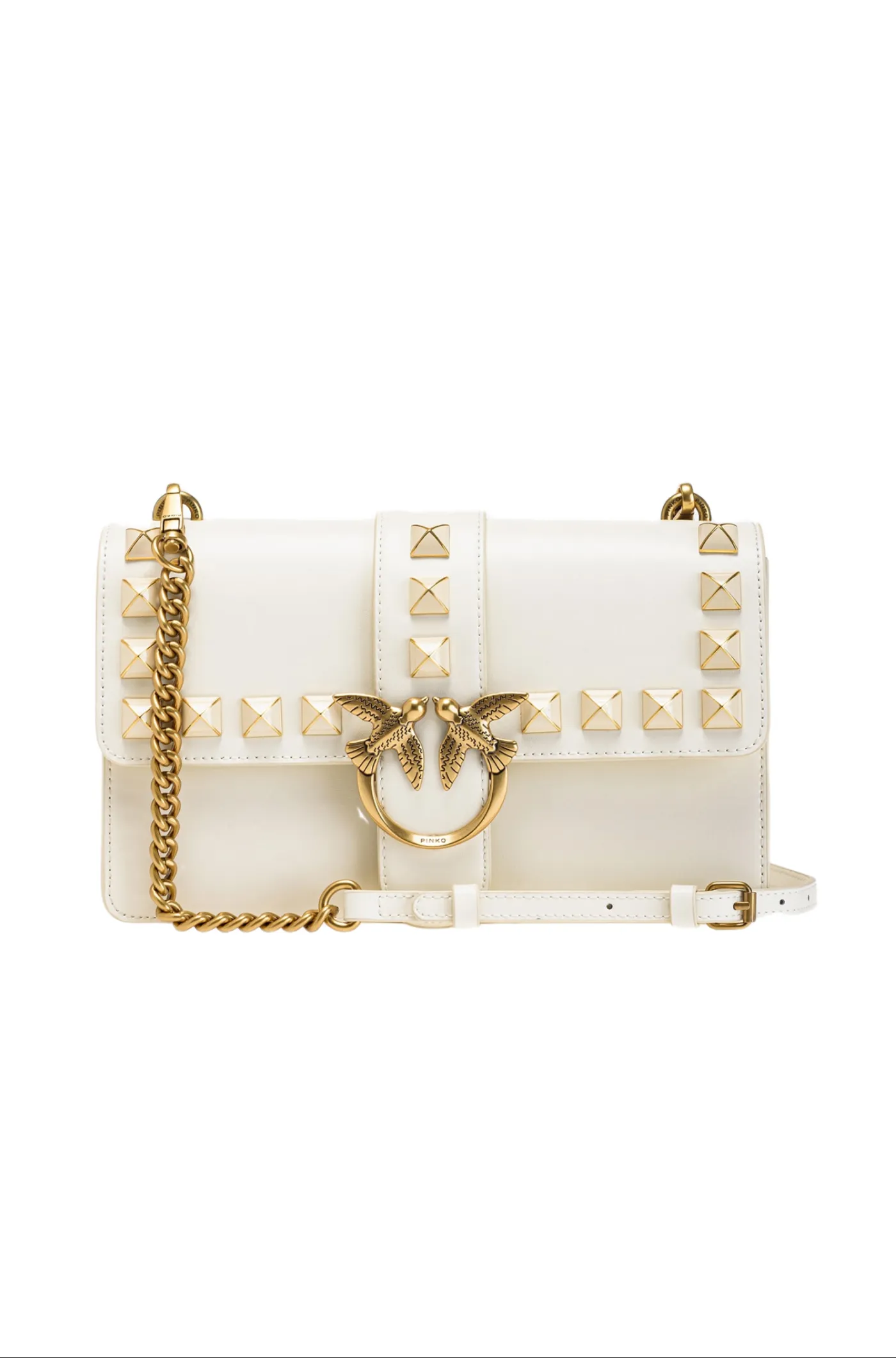 CLASSIC LOVE BAG ONE PAINTED STUDS — white