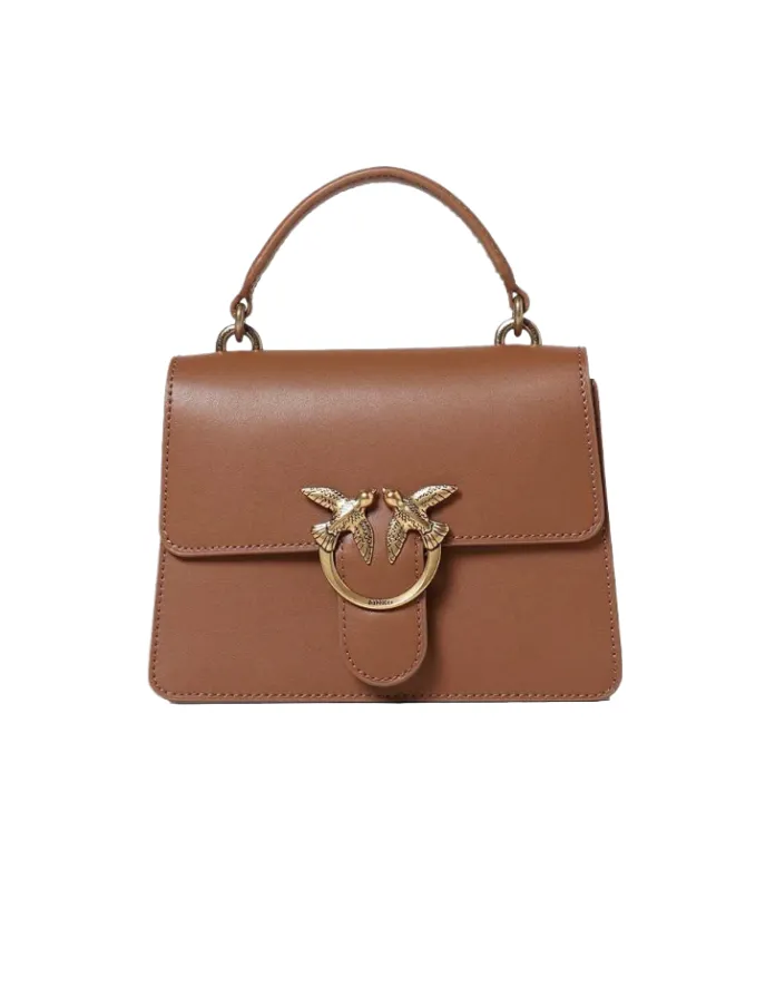 CLASSIC LOVE BAG ONE TOP HANDLE LIGHT SIMPLY — Brown/Gold