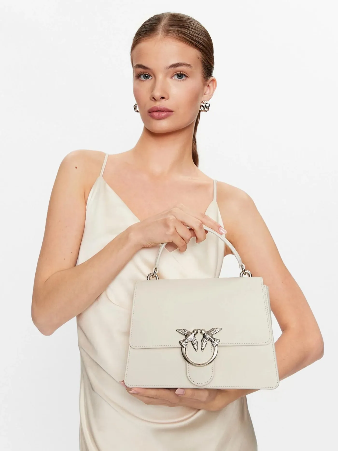 CLASSIC LOVE BAG ONE TOP HANDLE LIGHT SIMPLY — white-antique silver