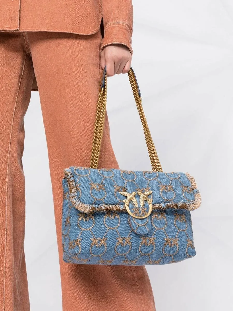 CLASSIC LOVE BAG PUFF DENIM LOGO — light blue — фото 3