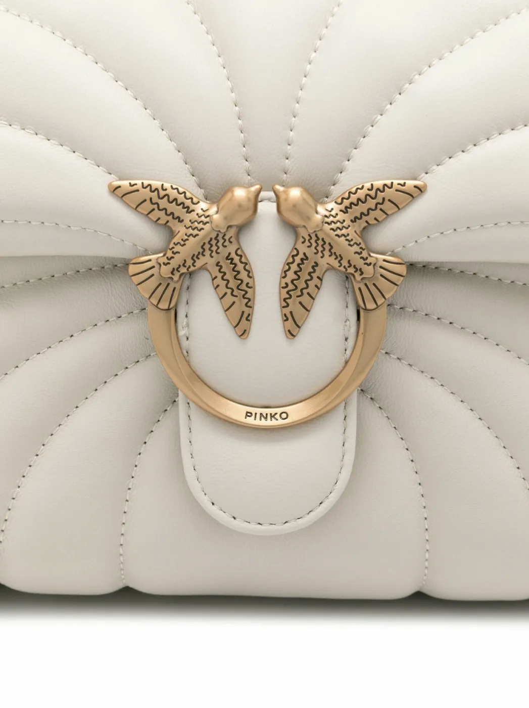 CLASSIC LOVE BAG PUFF LARGE BUTTERFLY QUILT — white — фото 5