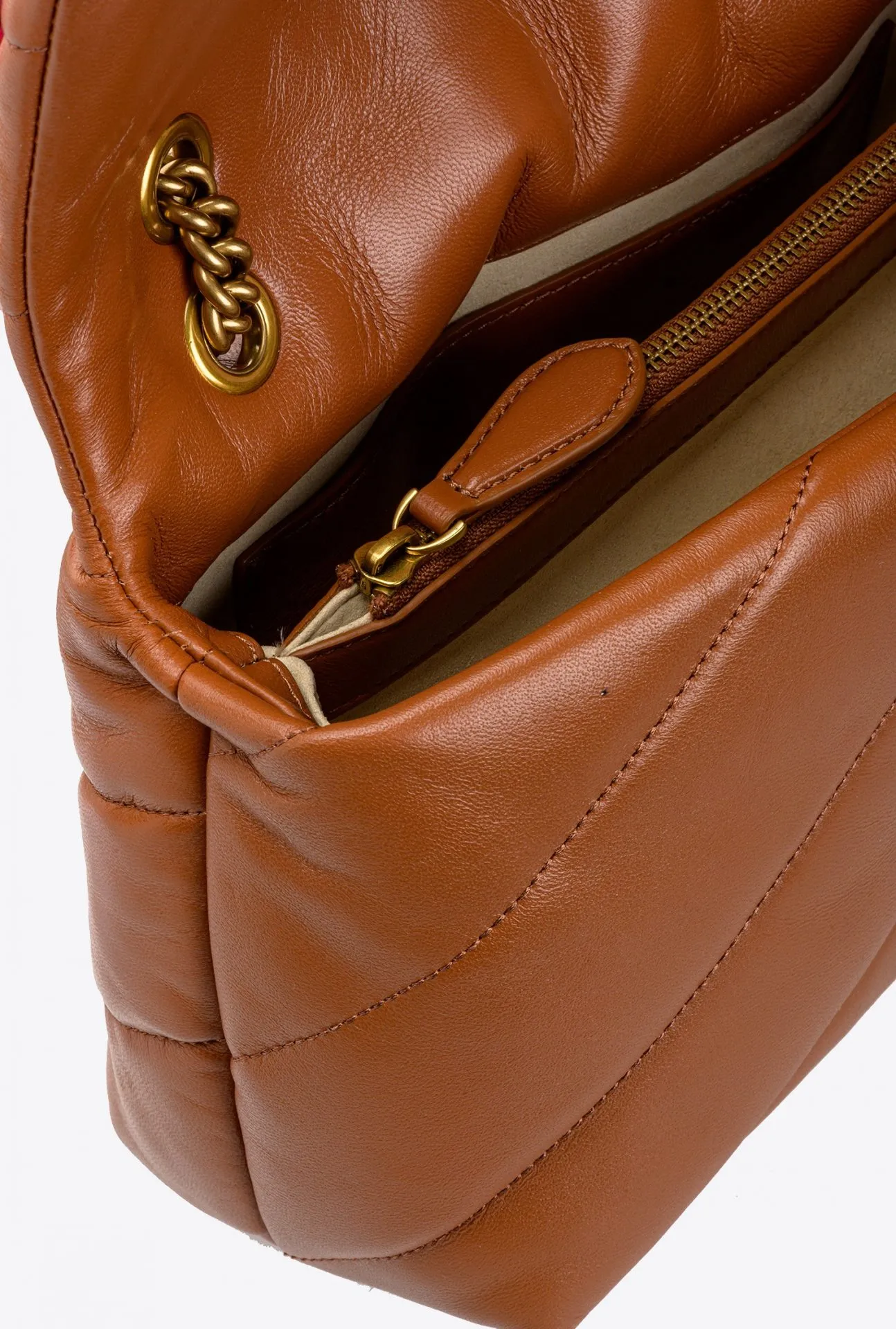 CLASSIC LOVE BAG PUFF MAXI QUILT — brown gold — фото 5