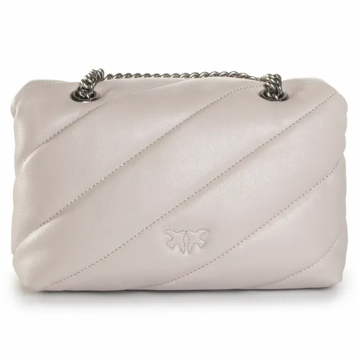 CLASSIC LOVE BAG PUFF MAXI QUILT — creme silver