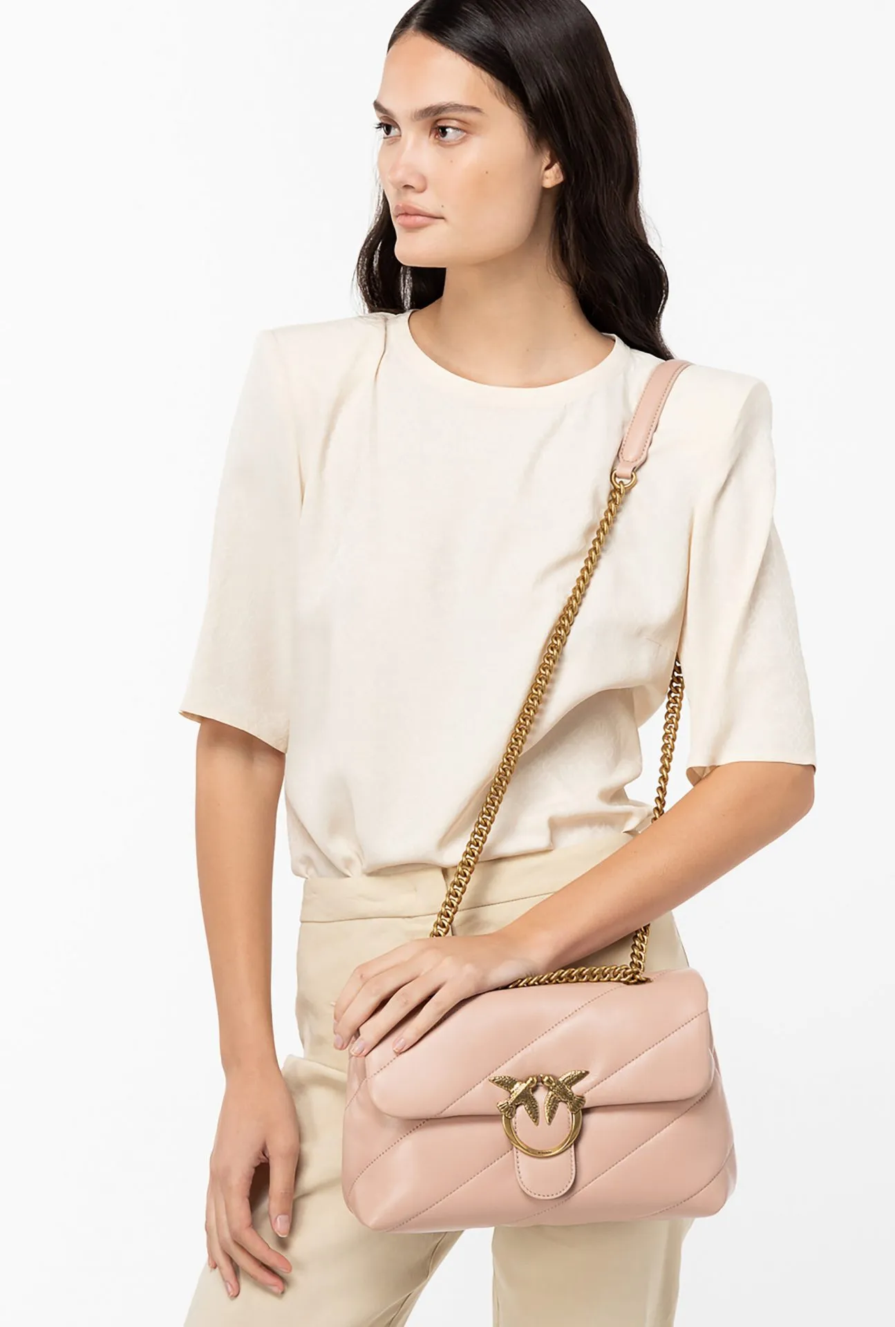 CLASSIC LOVE BAG PUFF MAXI QUILT — dusty pink
