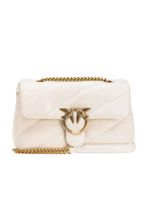 CLASSIC LOVE BAG PUFF MAXI QUILT — white/gold