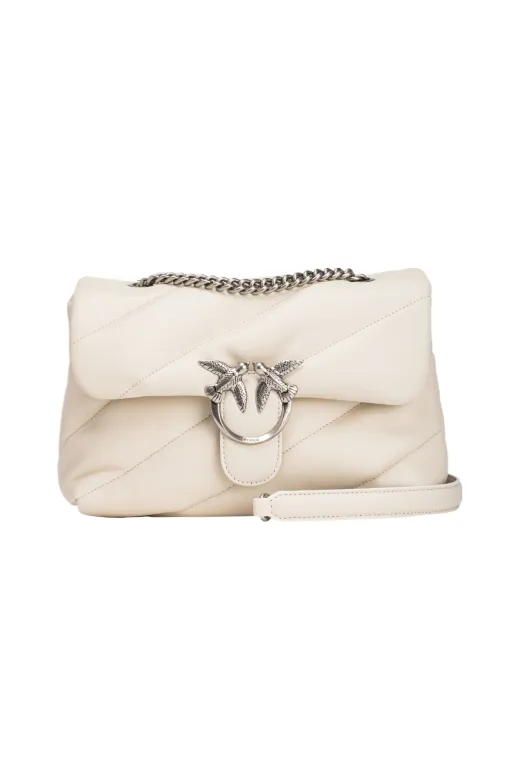 CLASSIC LOVE BAG PUFF MAXI QUILT — white/silver