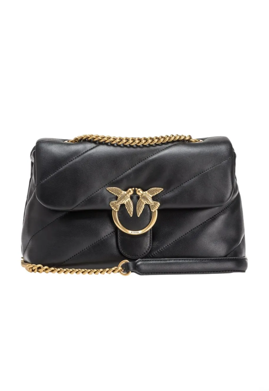 CLASSIC LOVE BAG PUFF QUILT — black/gold