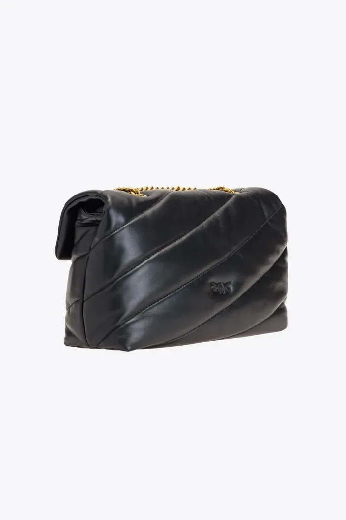CLASSIC LOVE BAG PUFF QUILT — black/gold