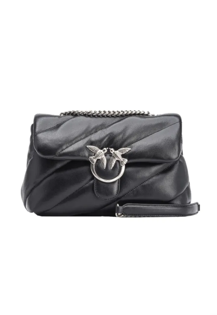 CLASSIC LOVE BAG PUFF QUILT — black/silver