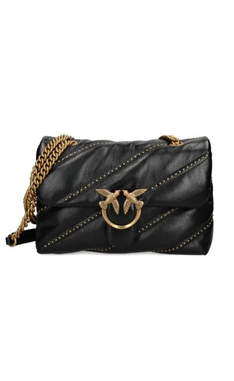 CLASSIC LOVE BAG PUFF STRASS INCASTONATI — black