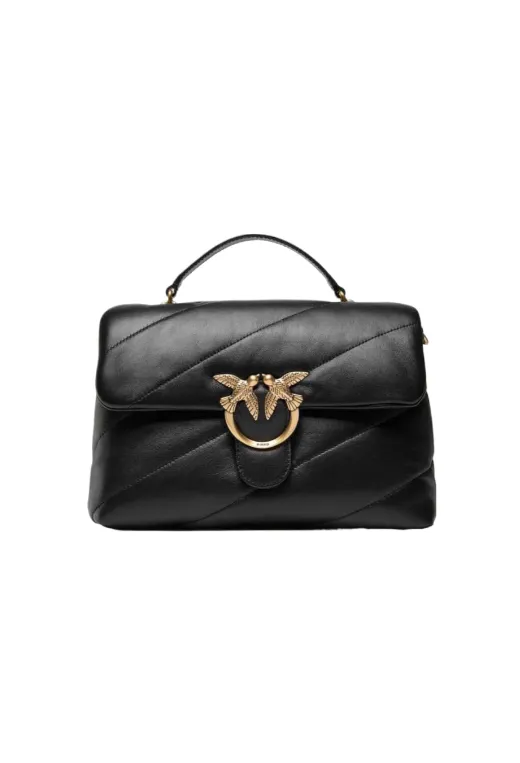 CLASSIC LOVE BAG PUFF TOP HANDLE — black/gold