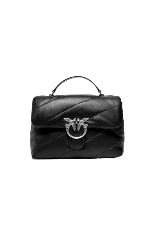 CLASSIC LOVE BAG PUFF TOP HANDLE — black/Silver