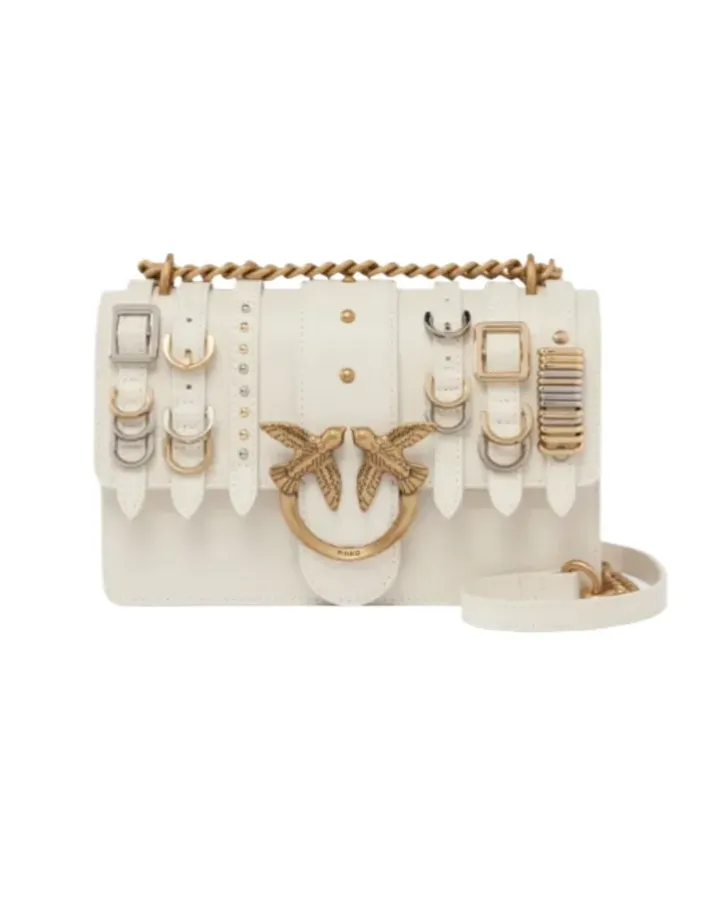 CLASSIC LOVE BAG WITH CARABINER CLAPS — white