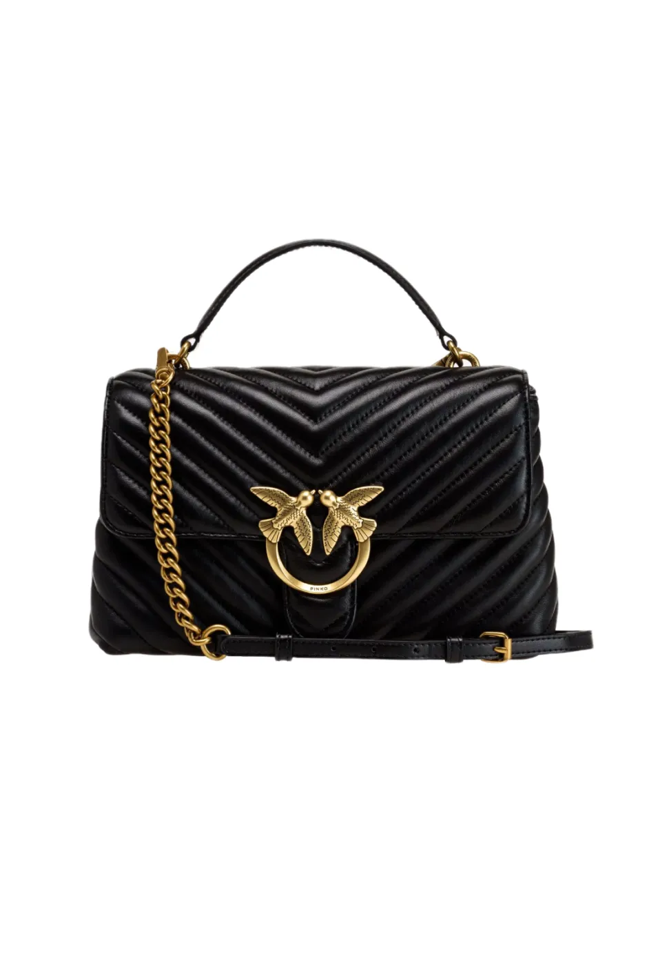 LADY LOVE BAG PUFF CHEVRON — black-old gold