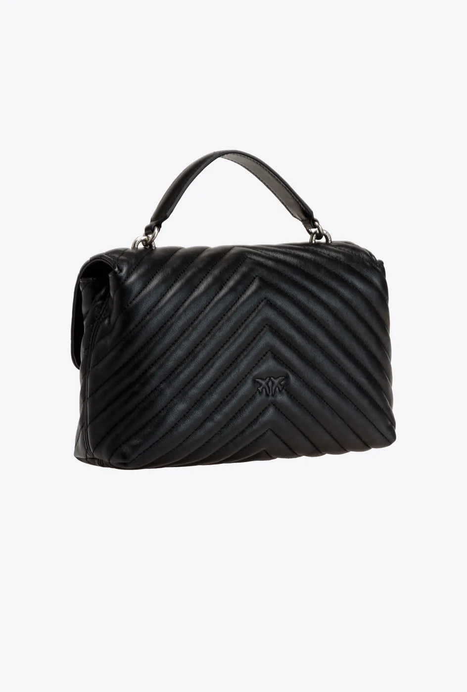 LADY LOVE BAG PUFF CHEVRON — black-old silver