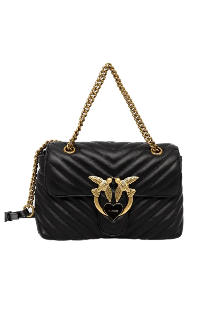 LADY LOVE BAG PUFF HEART — black gold