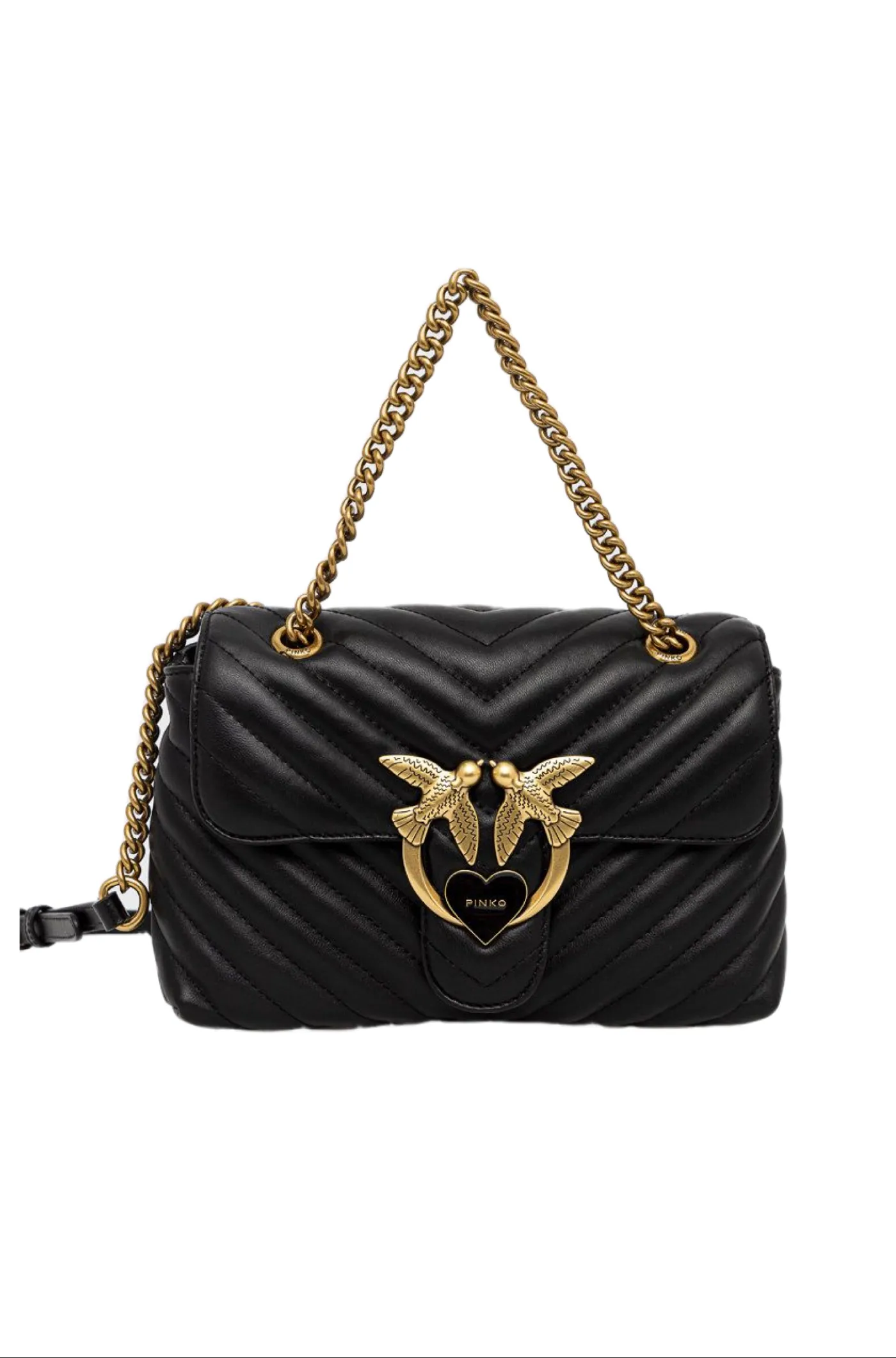 LADY LOVE BAG PUFF HEART — black gold