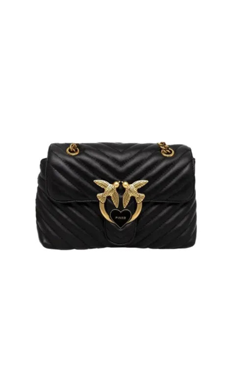 LADY LOVE BAG PUFF HEART — black gold
