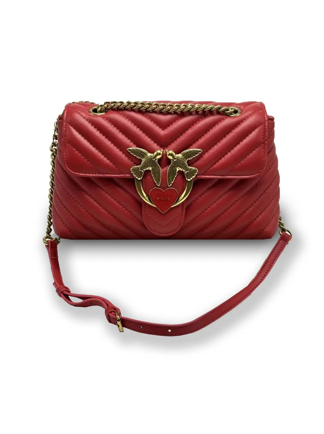 LADY LOVE BAG PUFF HEART — red gold