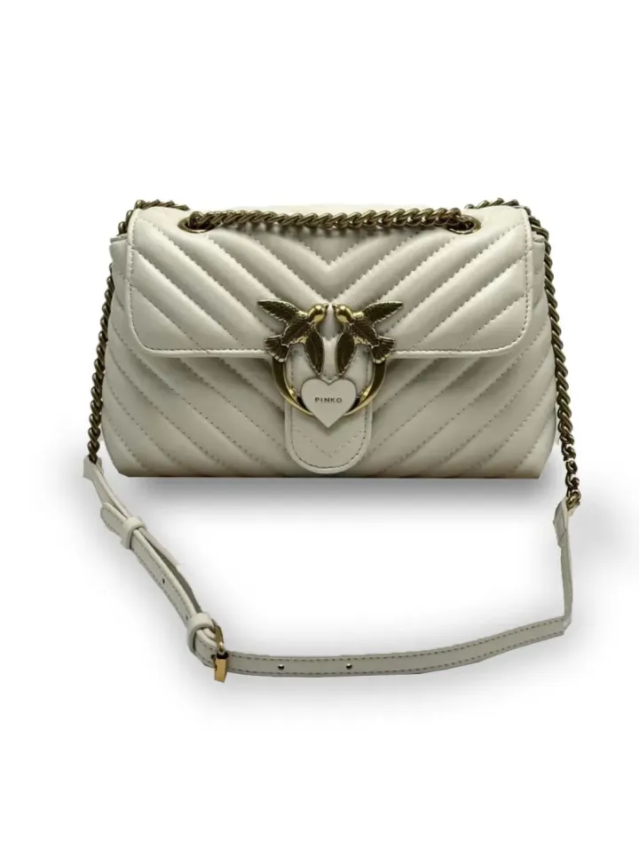 LADY LOVE BAG PUFF HEART — white gold