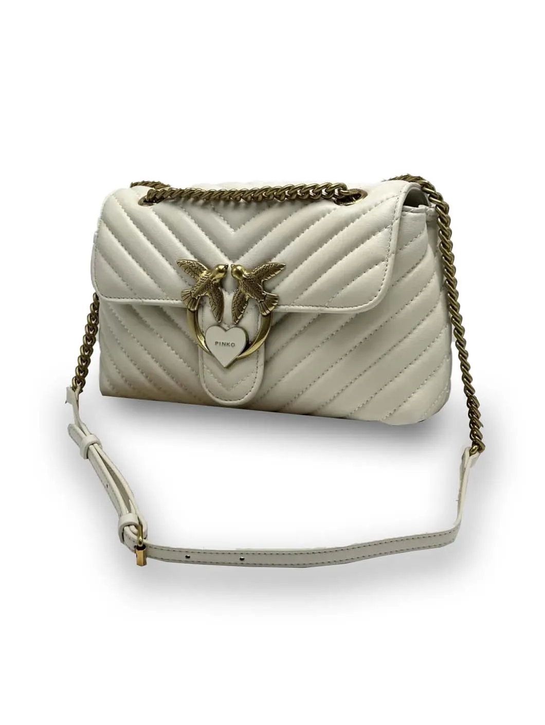 LADY LOVE BAG PUFF HEART — white gold — фото 4