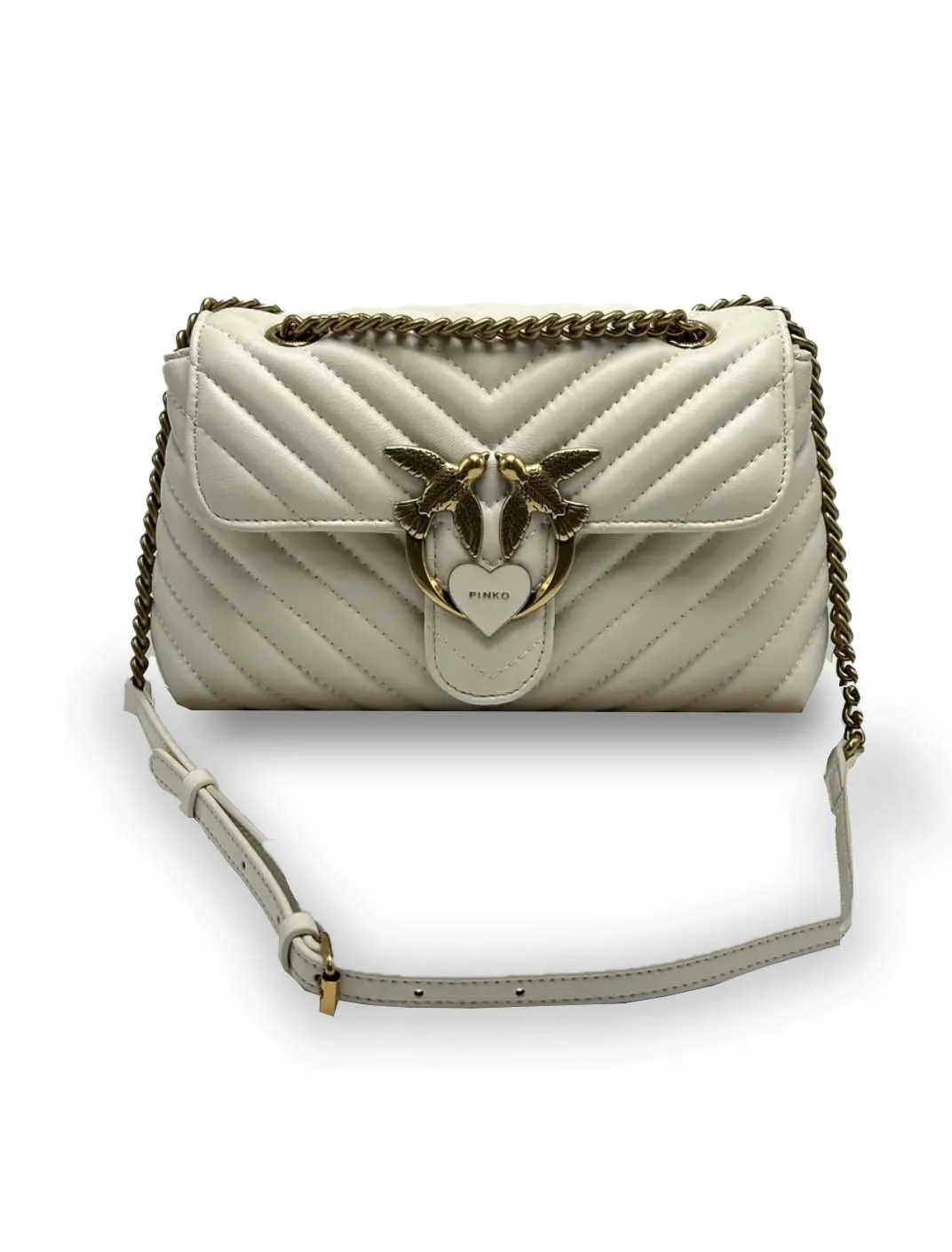 LADY LOVE BAG PUFF HEART — white gold