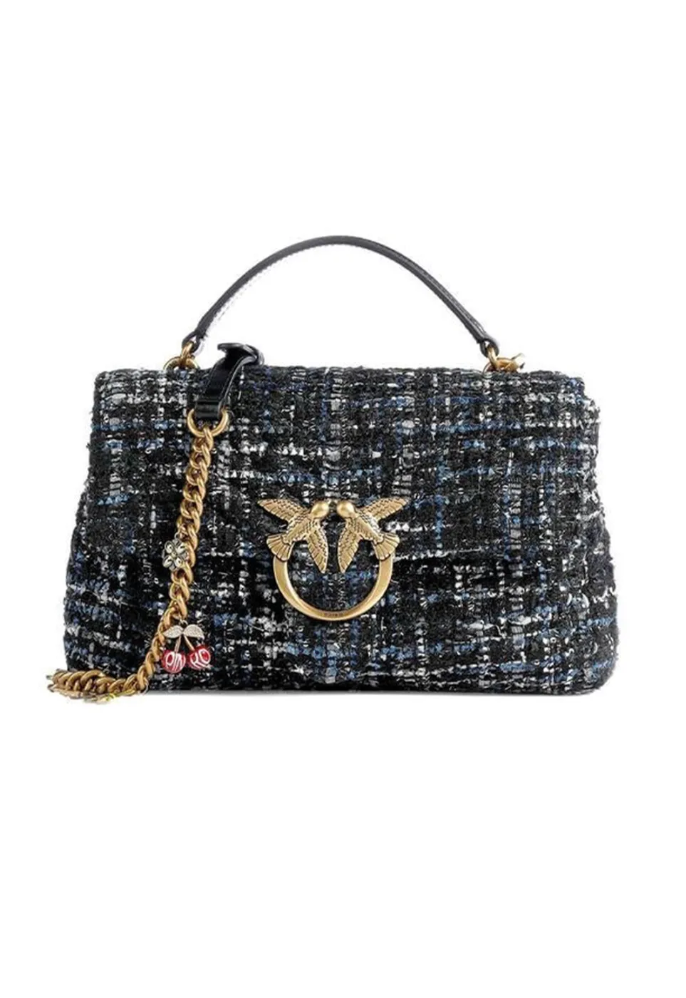LADY LOVE BAG PUFF MAXI QUILT TWEED — dark blue