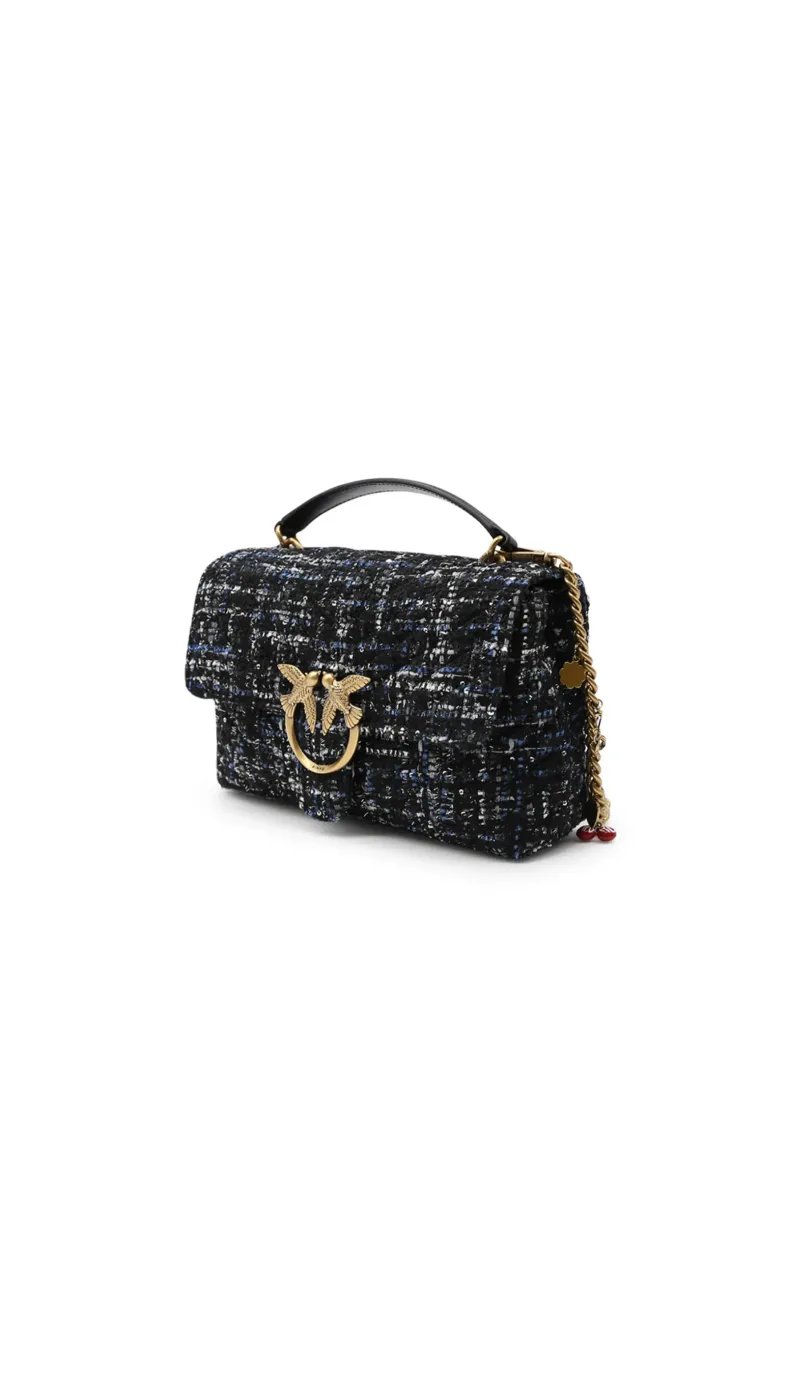 LADY LOVE BAG PUFF MAXI QUILT TWEED — dark blue