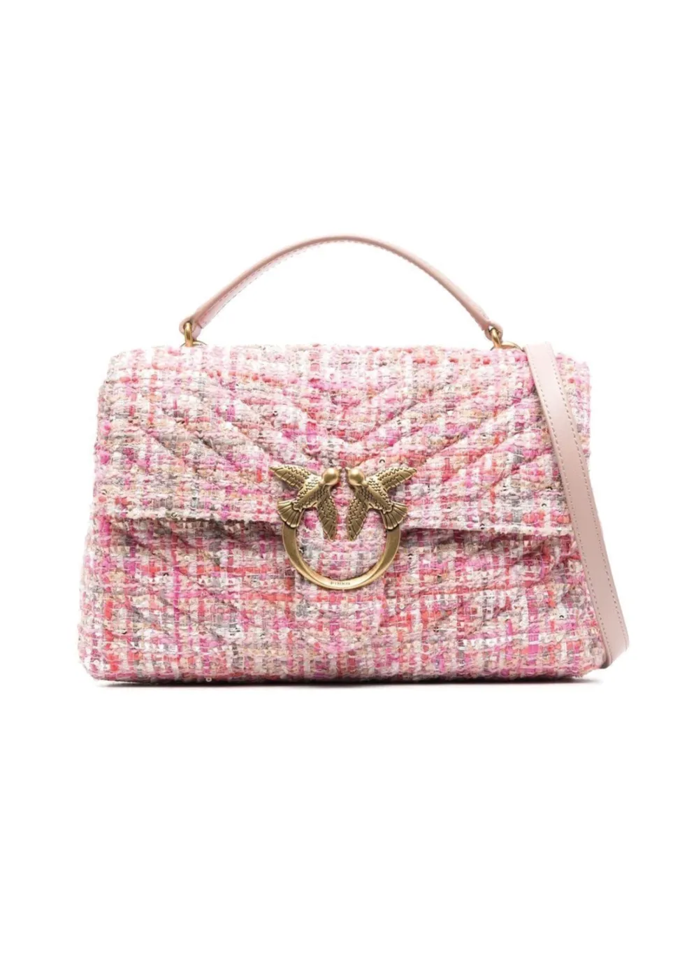 LADY LOVE BAG PUFF MAXI QUILT TWEED — pink