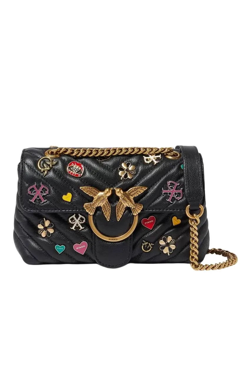 LADY LOVE BAG PUFF PINS — black