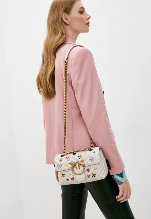 LADY LOVE BAG PUFF PINS — white