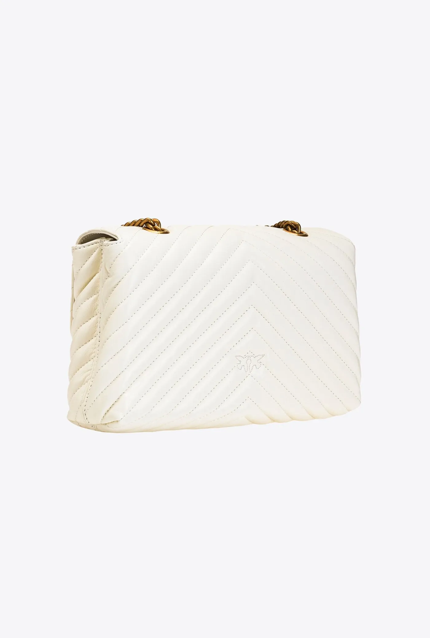 LADY LOVE BAG PUFF V QUILT — white/gold