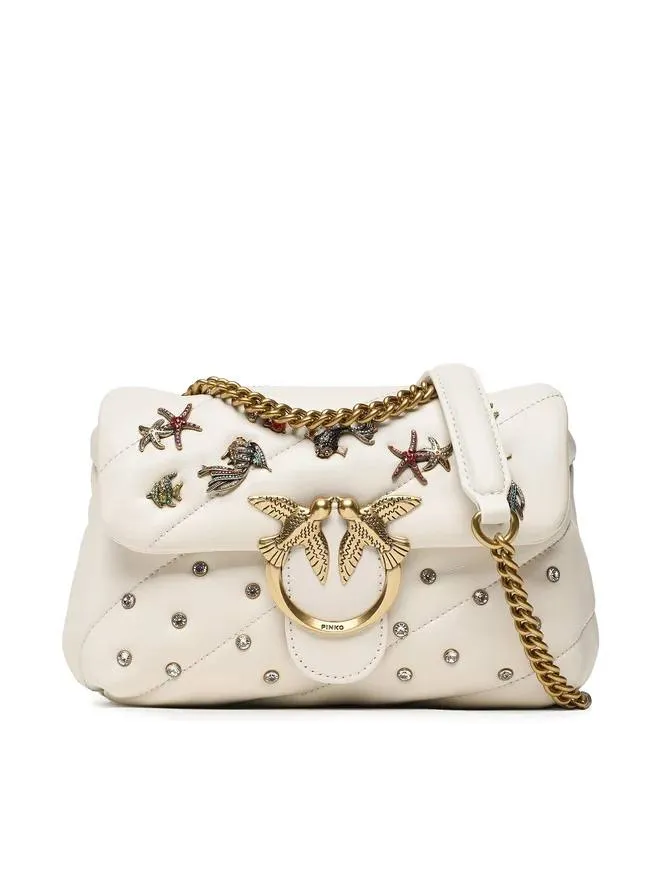 LADY LOVE PUFF SEA JEWELS BAG — white